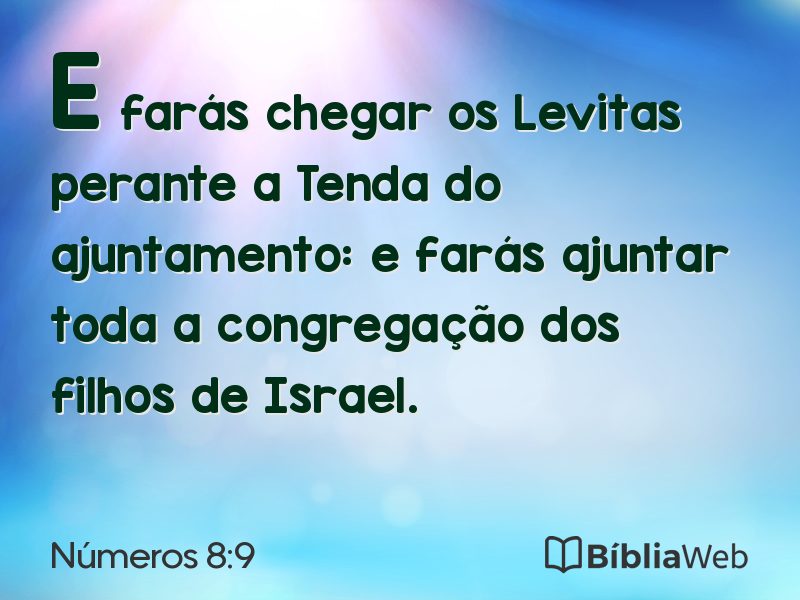 Números 8:9 em imagem para compartilhar