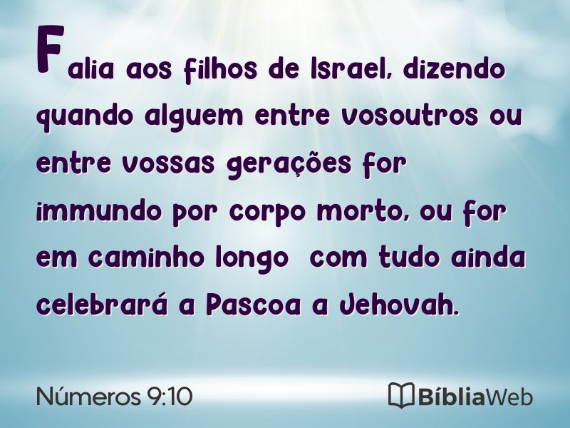Números 9:10 em imagem para compartilhar