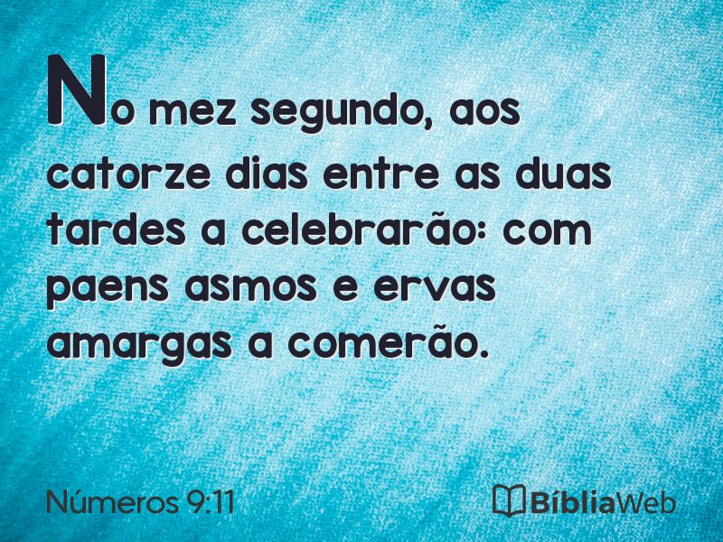 Números 9:11 em imagem para compartilhar