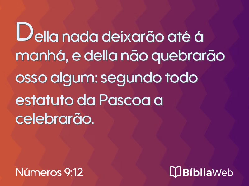 Números 9:12 em imagem para compartilhar