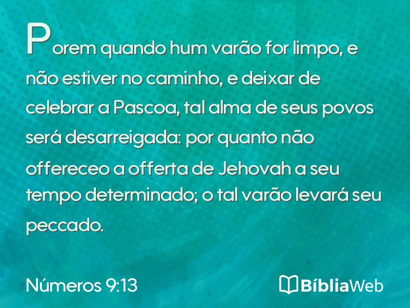 Números 9:13 em imagem para compartilhar