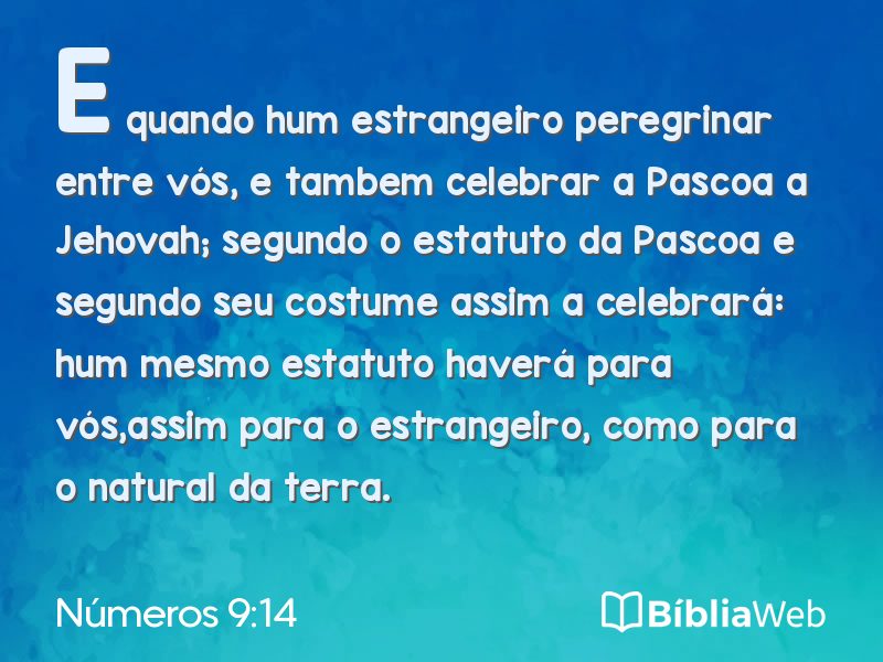 Números 9:14 em imagem para compartilhar