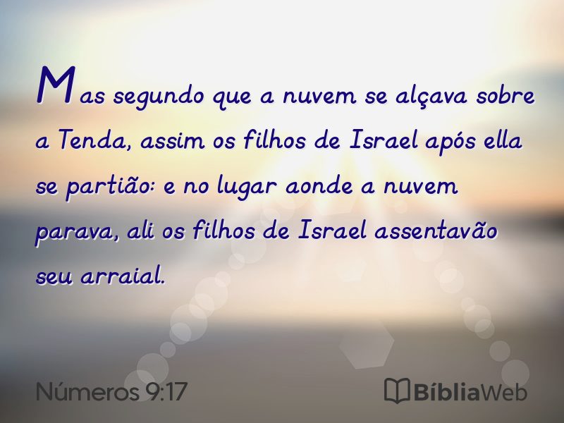 Números 9:17 em imagem para compartilhar