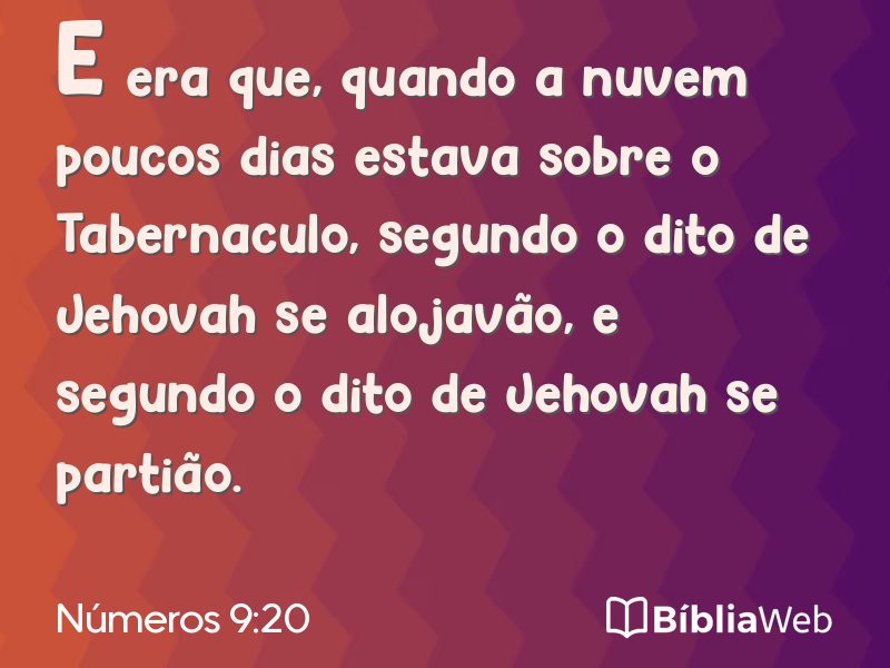 Números 9:20 em imagem para compartilhar