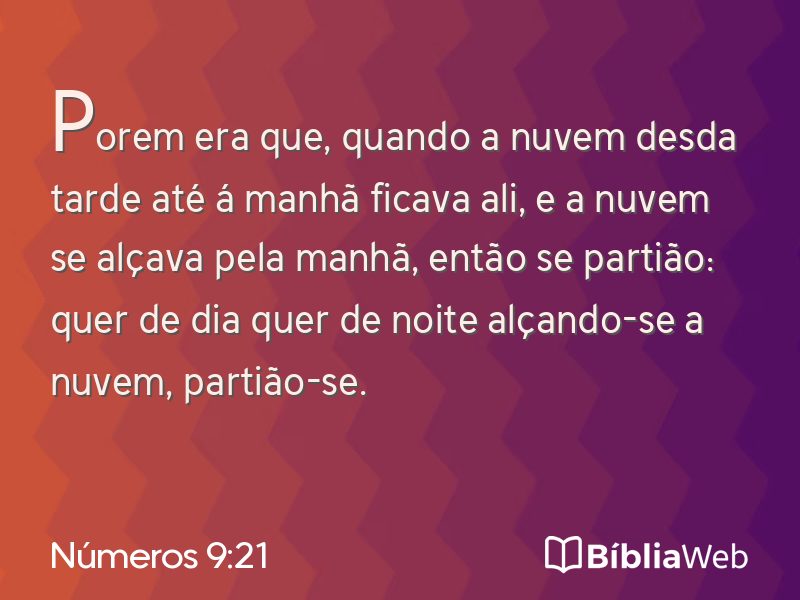 Números 9:21 em imagem para compartilhar