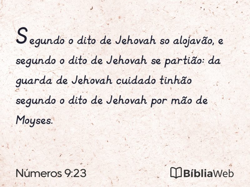 Números 9:23 em imagem para compartilhar