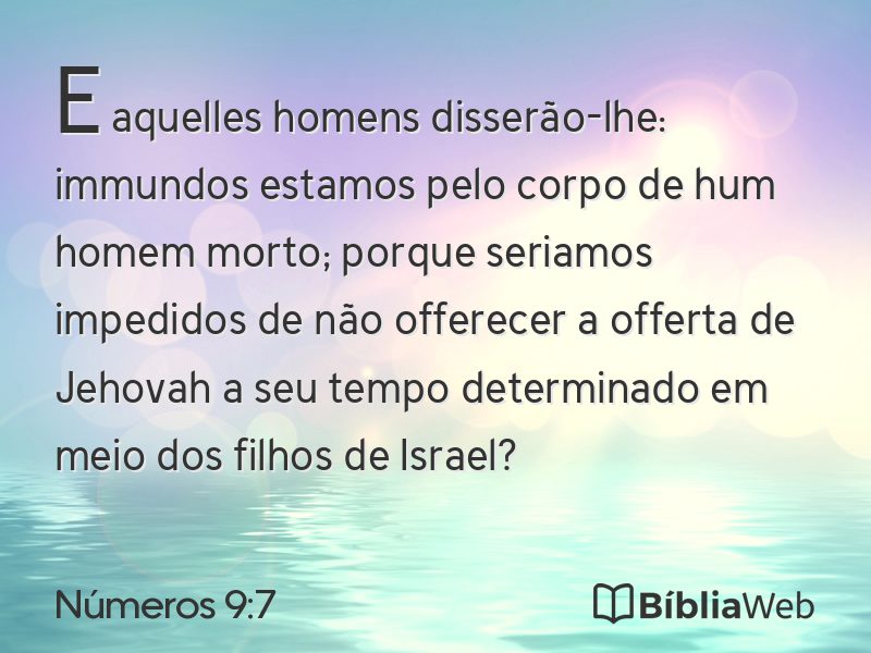 Números 9:7 em imagem para compartilhar