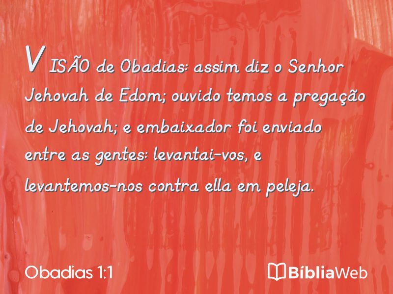 Obadias 1:1 em imagem para compartilhar