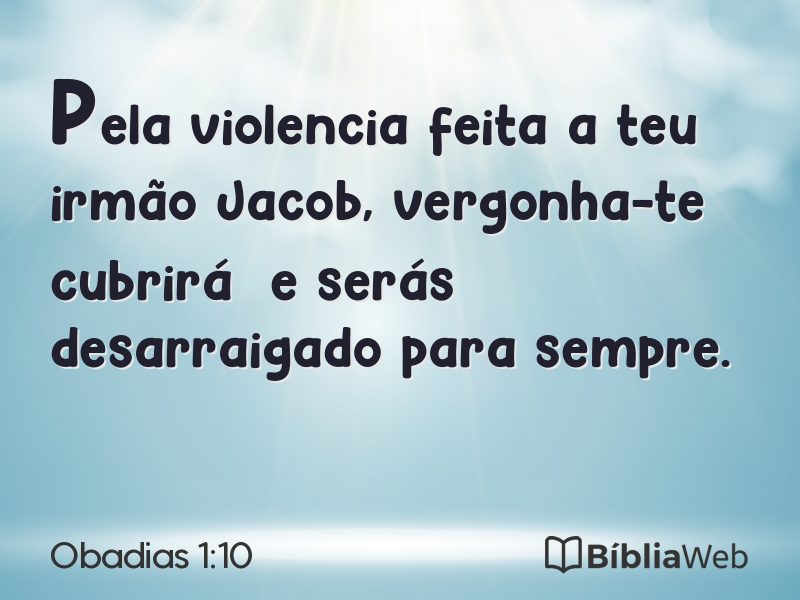 Obadias 1:10 em imagem para compartilhar