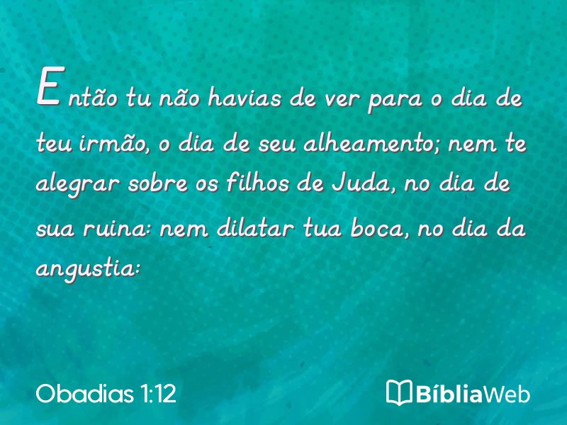Obadias 1:12 em imagem para compartilhar