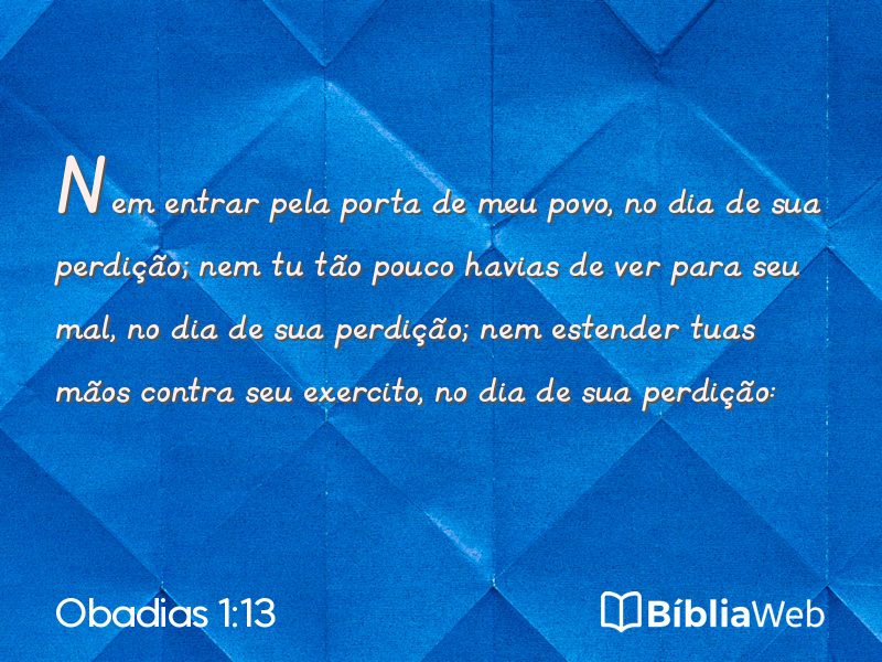 Obadias 1:13 em imagem para compartilhar