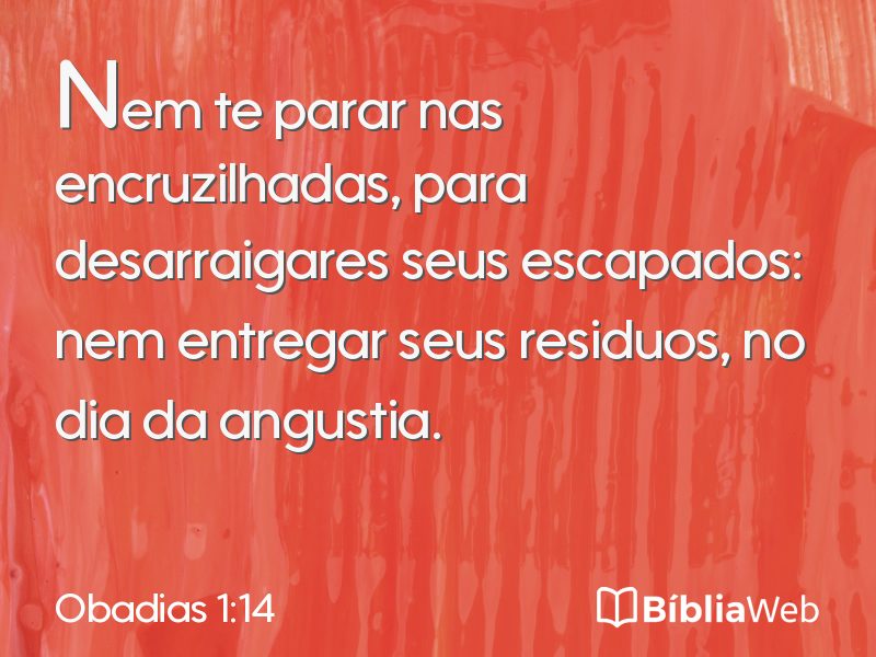 Obadias 1:14 em imagem para compartilhar