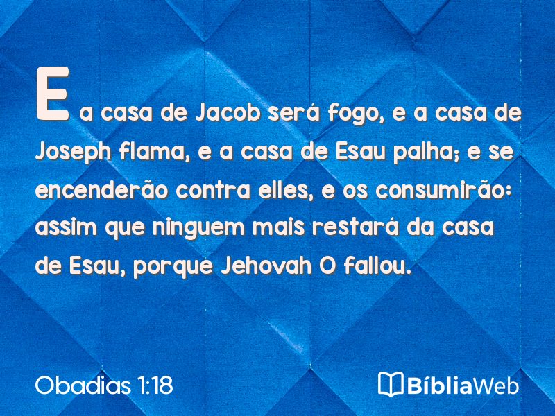 Obadias 1:18 em imagem para compartilhar