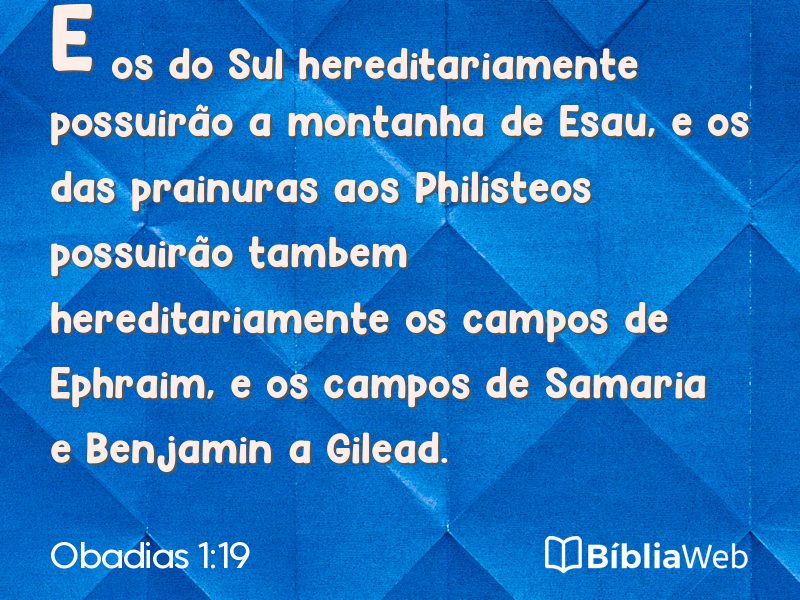Obadias 1:19 em imagem para compartilhar