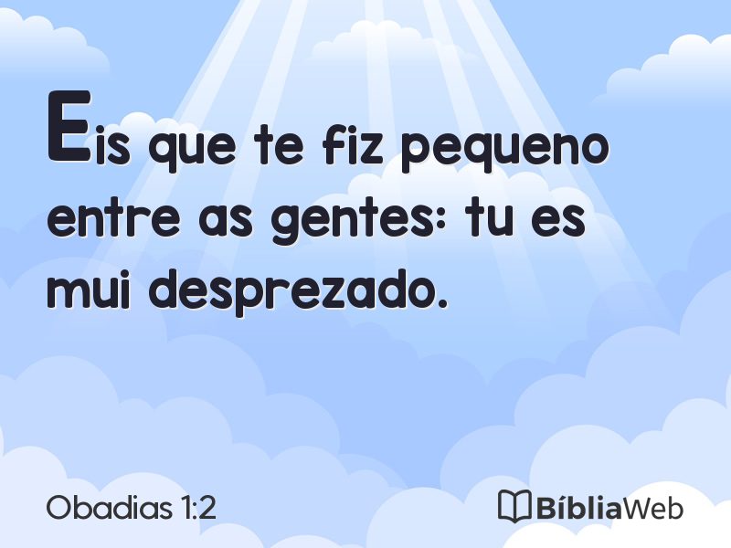 Obadias 1:2 em imagem para compartilhar