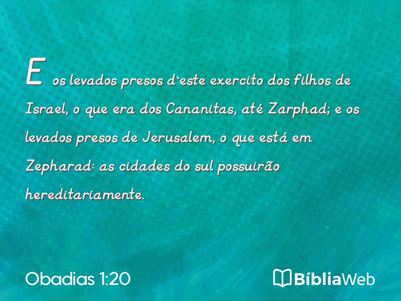 Obadias 1:20 em imagem para compartilhar