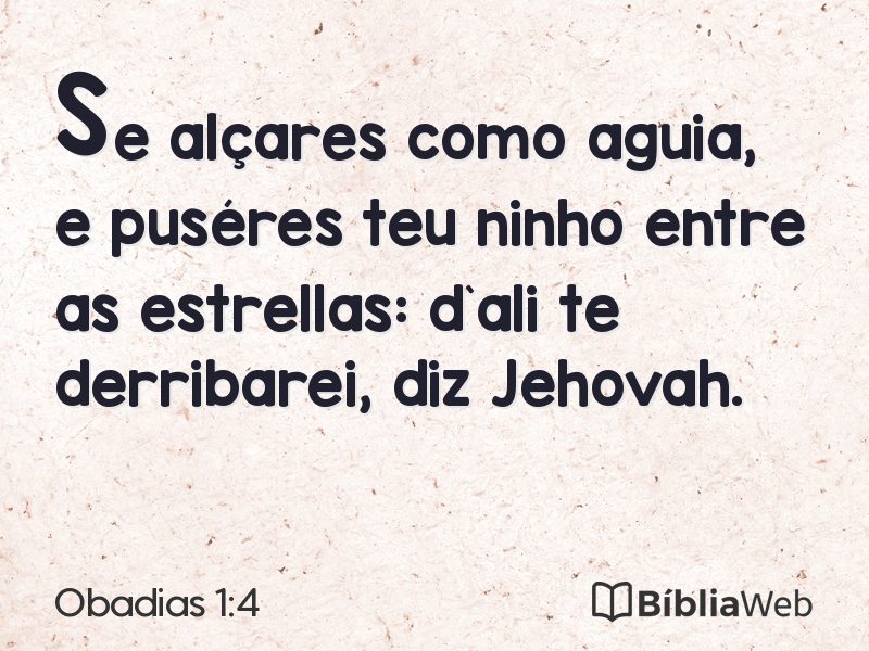 Obadias 1:4 em imagem para compartilhar