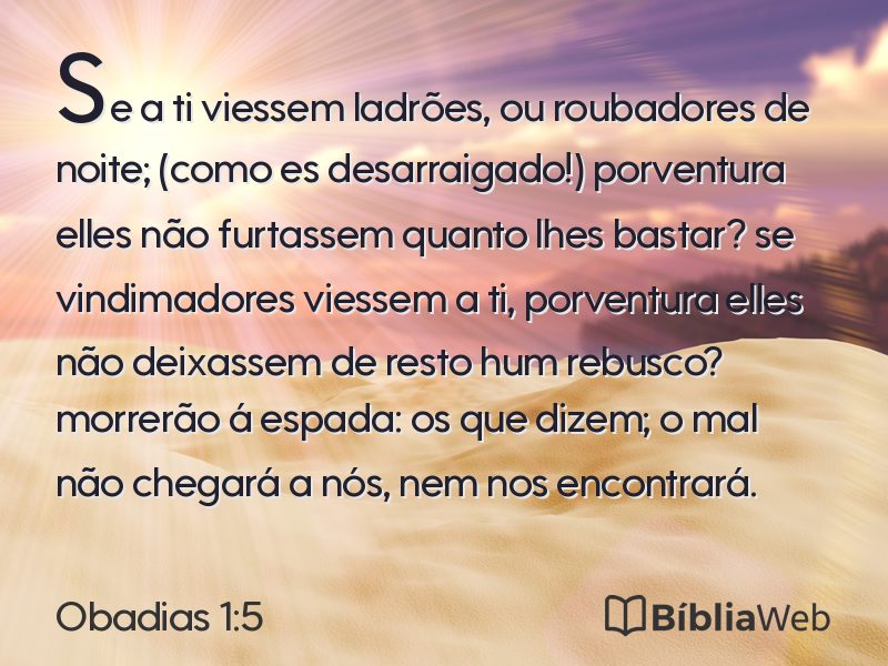 Obadias 1:5 em imagem para compartilhar