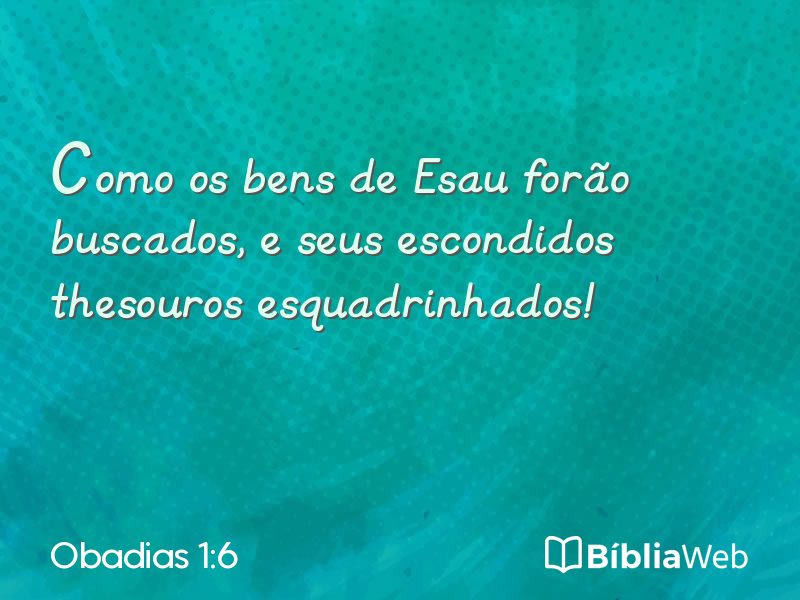 Obadias 1:6 em imagem para compartilhar