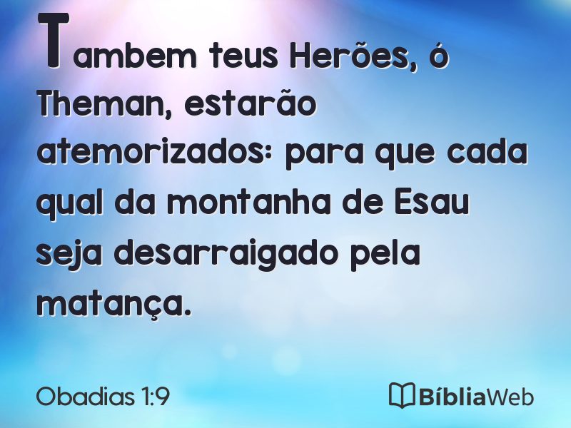 Obadias 1:9 em imagem para compartilhar