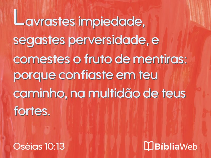 Oséias 10:13 em imagem para compartilhar