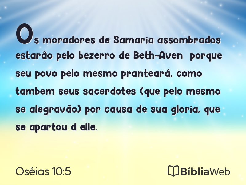 Oséias 10:5 em imagem para compartilhar