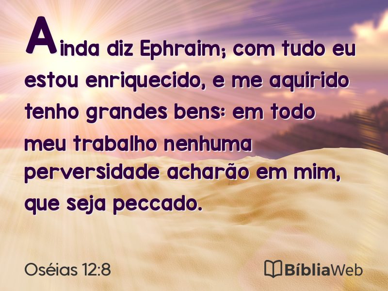 Oséias 12:8 em imagem para compartilhar