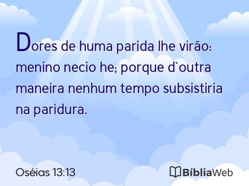 Oséias 13:13 em imagem para compartilhar