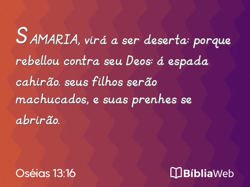Oséias 13:16 em imagem para compartilhar