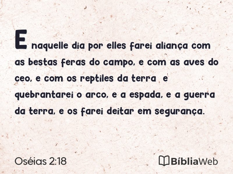 Oséias 2:18 em imagem para compartilhar