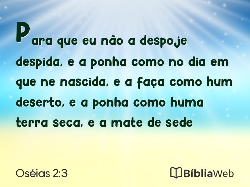 Oséias 2:3 em imagem para compartilhar