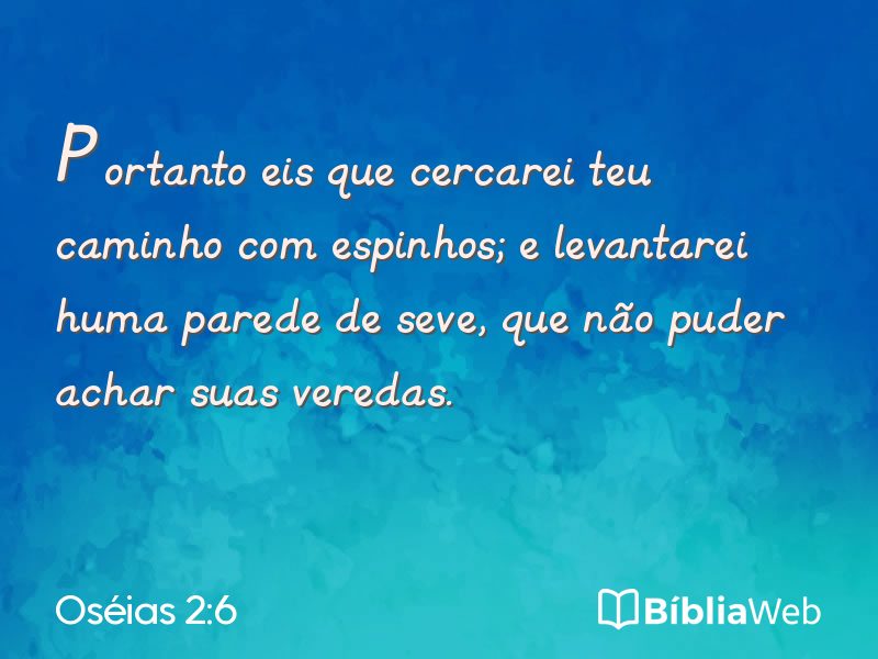 Oséias 2:6 em imagem para compartilhar
