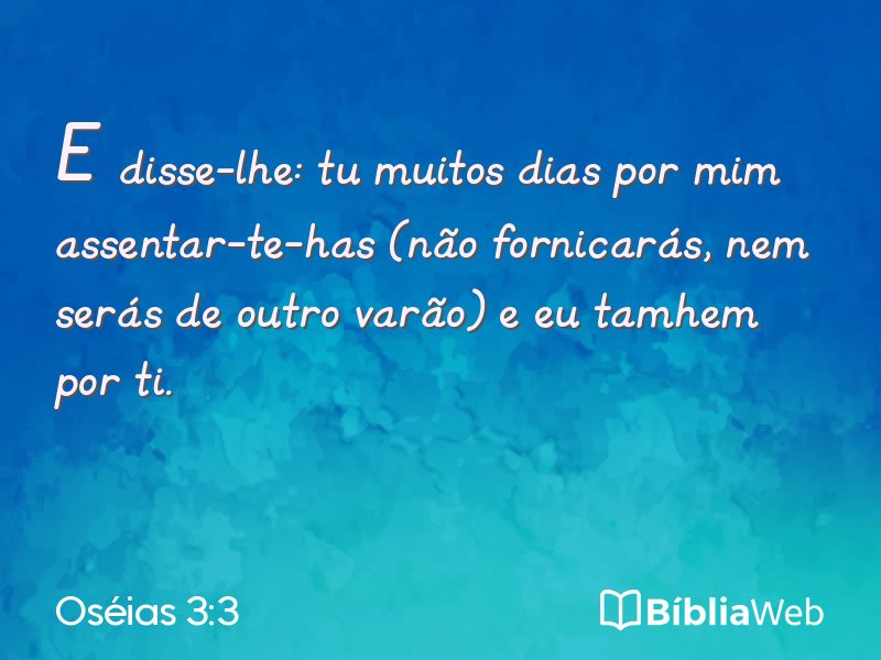 Oséias 3:3 em imagem para compartilhar