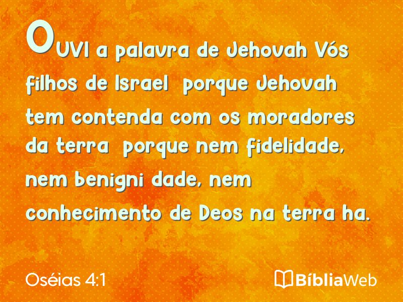 Oséias 4:1 em imagem para compartilhar