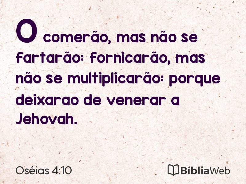 Oséias 4:10 em imagem para compartilhar