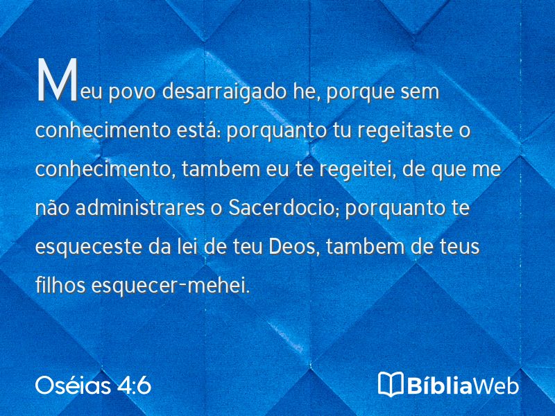 Oséias 4:6 em imagem para compartilhar
