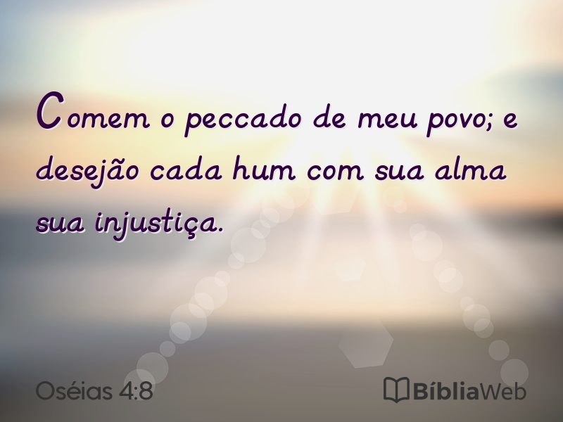 Oséias 4:8 em imagem para compartilhar
