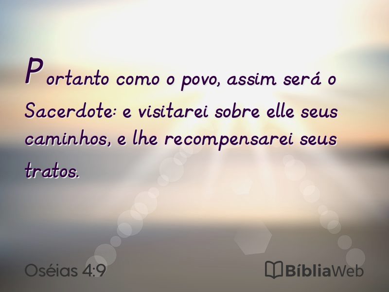 Oséias 4:9 em imagem para compartilhar