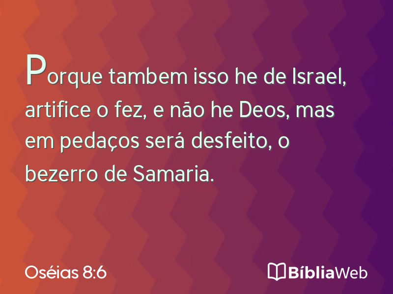 Oséias 8:6 em imagem para compartilhar