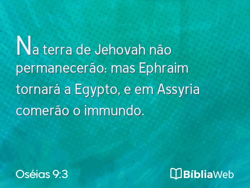Oséias 9:3 em imagem para compartilhar