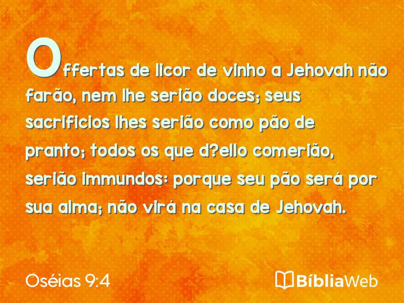 Oséias 9:4 em imagem para compartilhar
