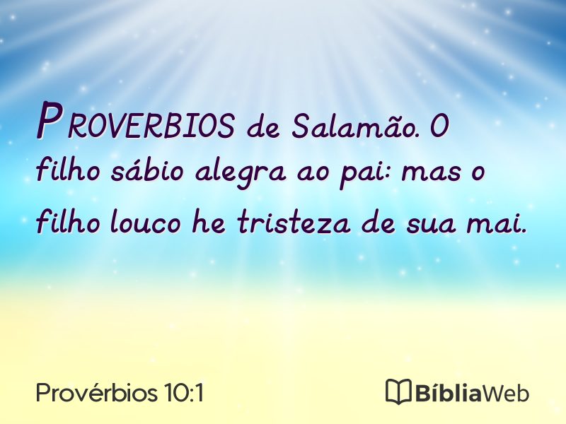 Provérbios 10:1 em imagem para compartilhar