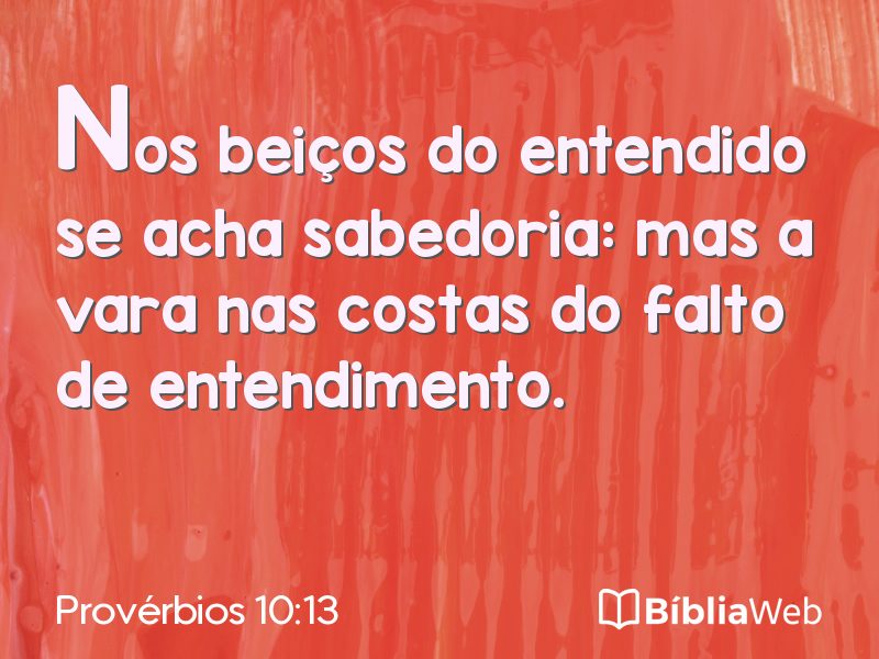 Provérbios 10:13 em imagem para compartilhar