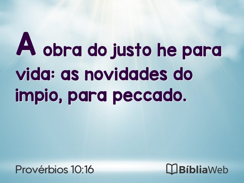 Provérbios 10:16 em imagem para compartilhar