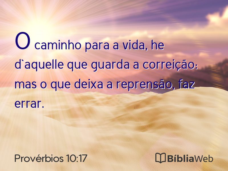 Provérbios 10:17 em imagem para compartilhar