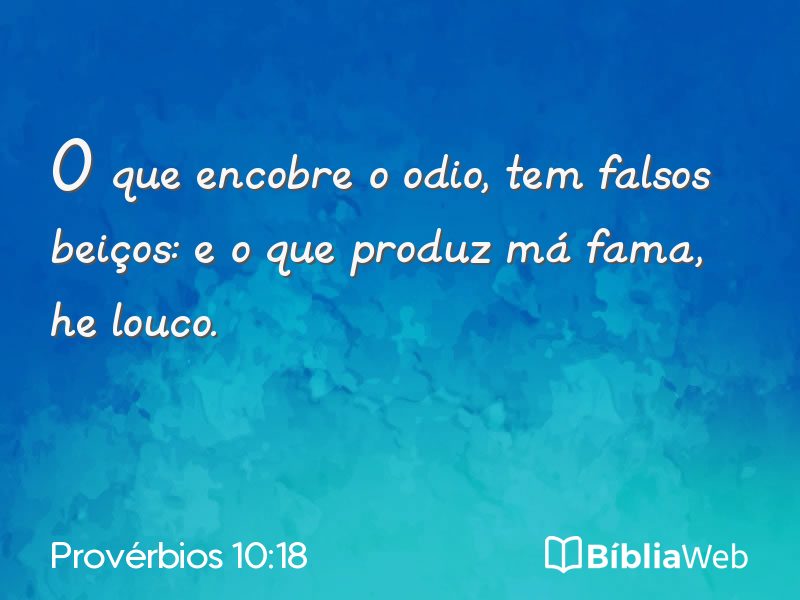 Provérbios 10:18 em imagem para compartilhar