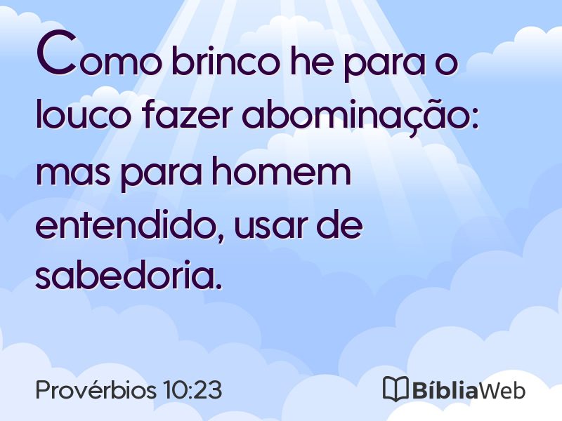 Provérbios 10:23 em imagem para compartilhar