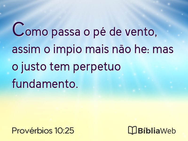 Provérbios 10:25 em imagem para compartilhar
