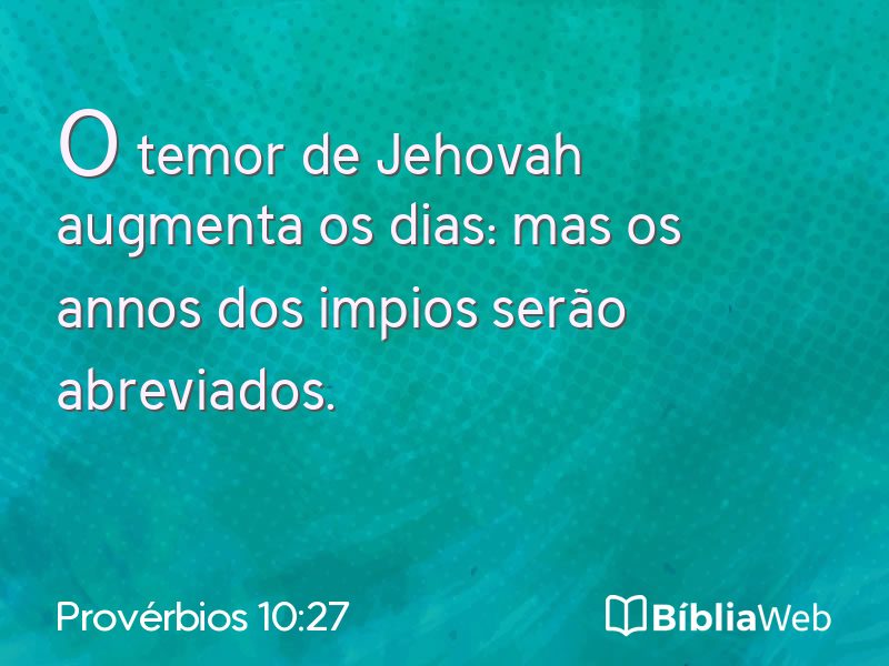 Provérbios 10:27 em imagem para compartilhar