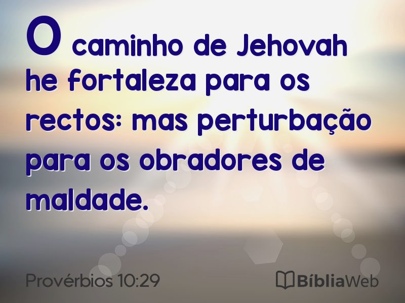Provérbios 10:29 em imagem para compartilhar